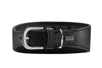 Hunter Läderhalsband Soft Vinthund, Svart
