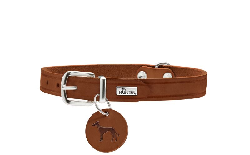 Hunter Läderhalsband Aalborg, Cognac