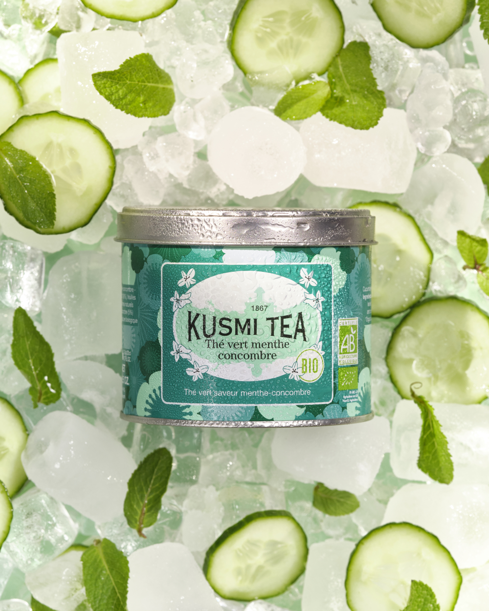 Kusmi Green Cucumber-Mint Ekologisk - Plåtburk 100 gram - 4