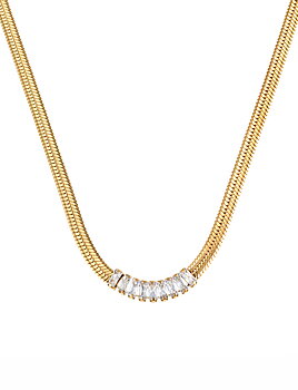 Athena crystal necklace, 42 cm , gold