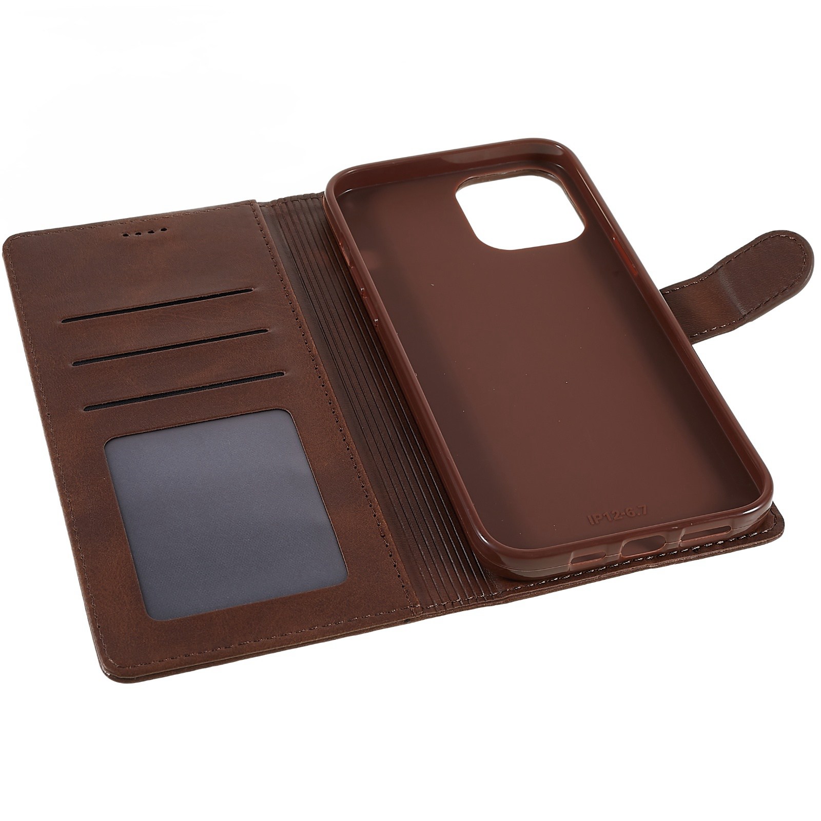 iPhone 12 Pro Max Wallet Case - Dark Brown - 10