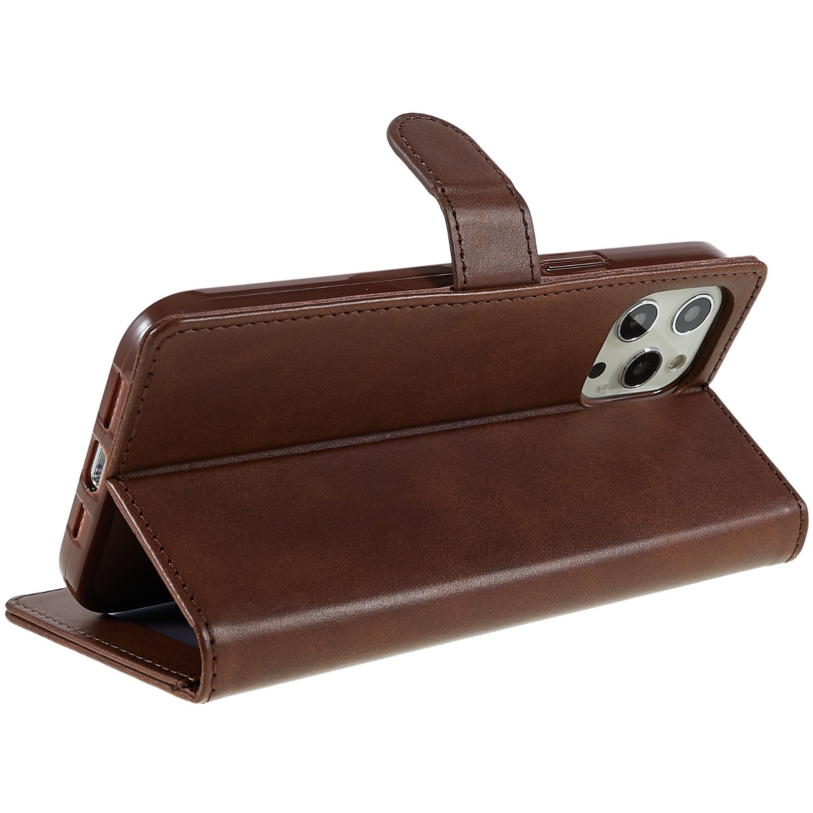 iPhone 12 Pro Max Wallet Case - Dark Brown - 9