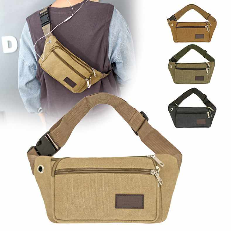 Waist Bag - 3 Compartments Canvas More Colors - 2