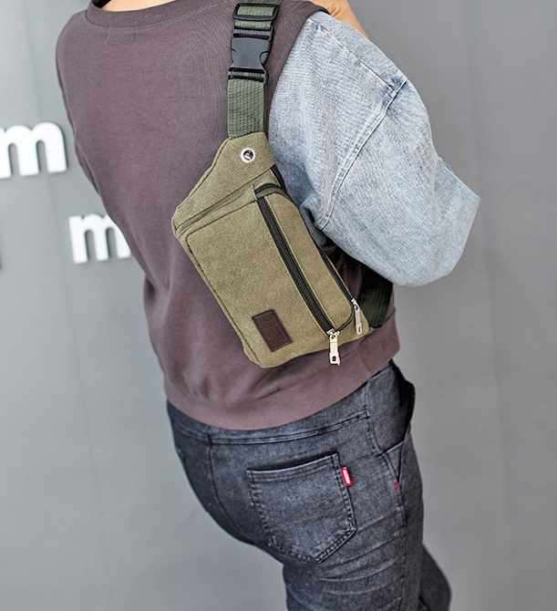 Waist Bag - 3 Compartments Canvas More Colors - 7