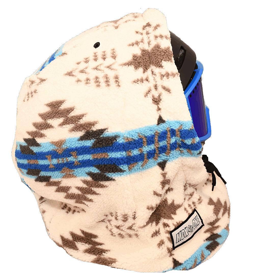 MDXONE Balaclava - Double Plush Off-White & Blue - 2