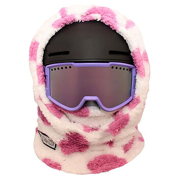 MDXONE Balaclava - Double Plush Heart Pink & White