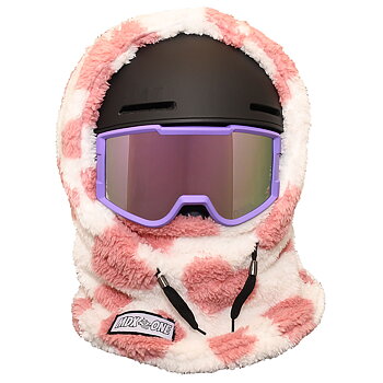 MDXONE Balaclava - Double Plush Heart Pink & White