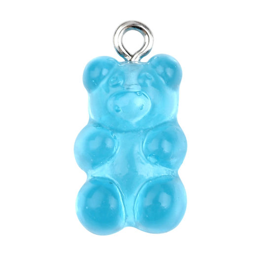 Charm REsin teddybear turqouise