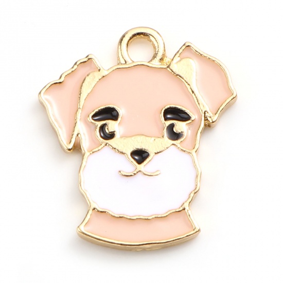 Charm  enameld  Dog, pink