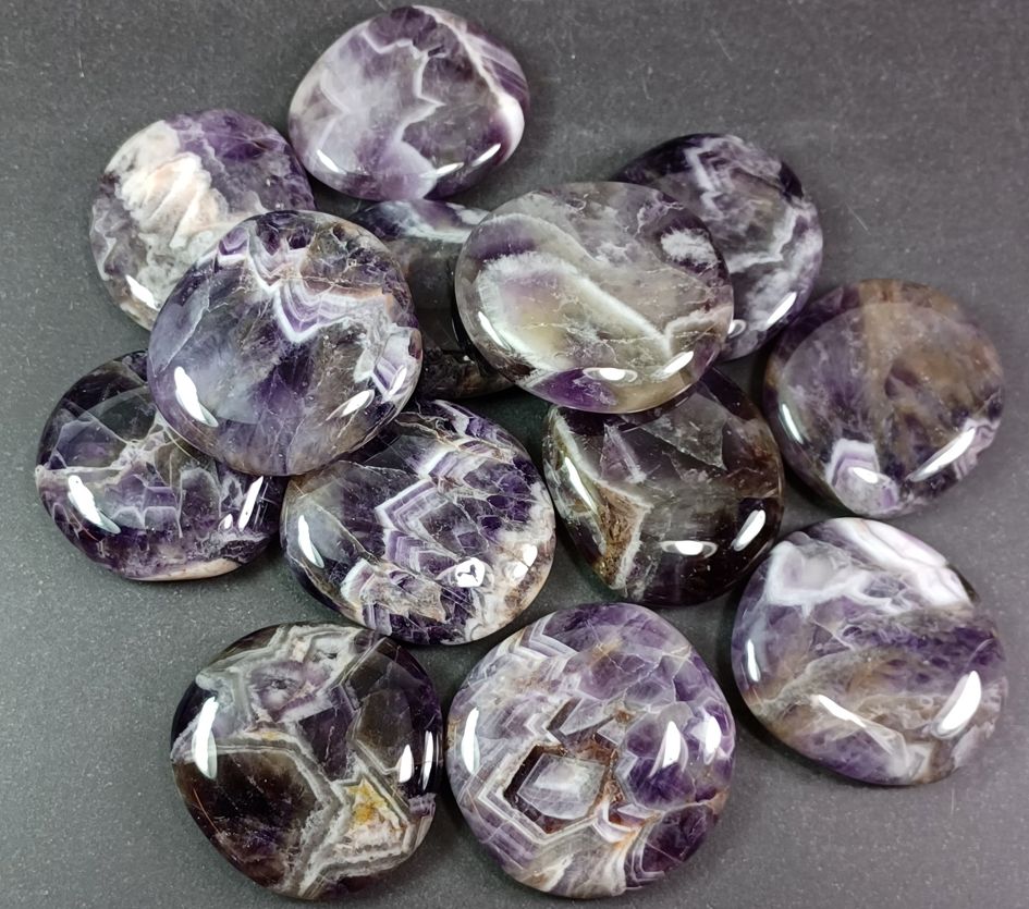 Palm Stone "No Worry Stone" - Aurolit / Zebra Ametist - 6