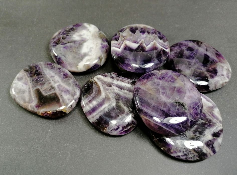 Palm Stone "No Worry Stone" - Aurolit / Zebra Ametist - 2