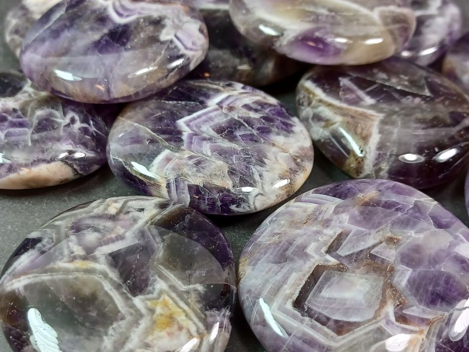 Palm Stone "No Worry Stone" - Aurolit / Zebra Ametist - 3