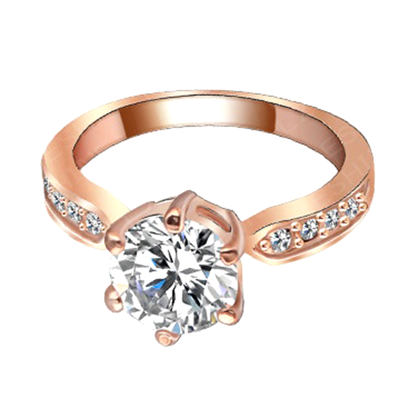 Ring med Cubic Zirconia och 18K Roséguldplätering - 2