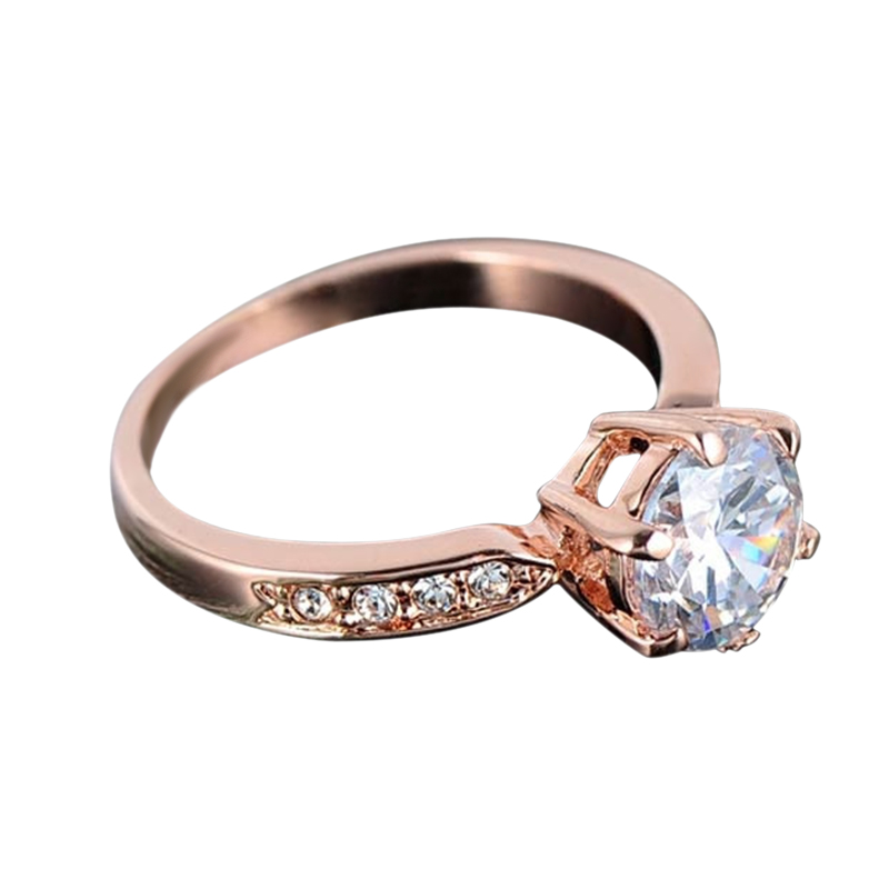 Ring med Cubic Zirconia och 18K Roséguldplätering - 4