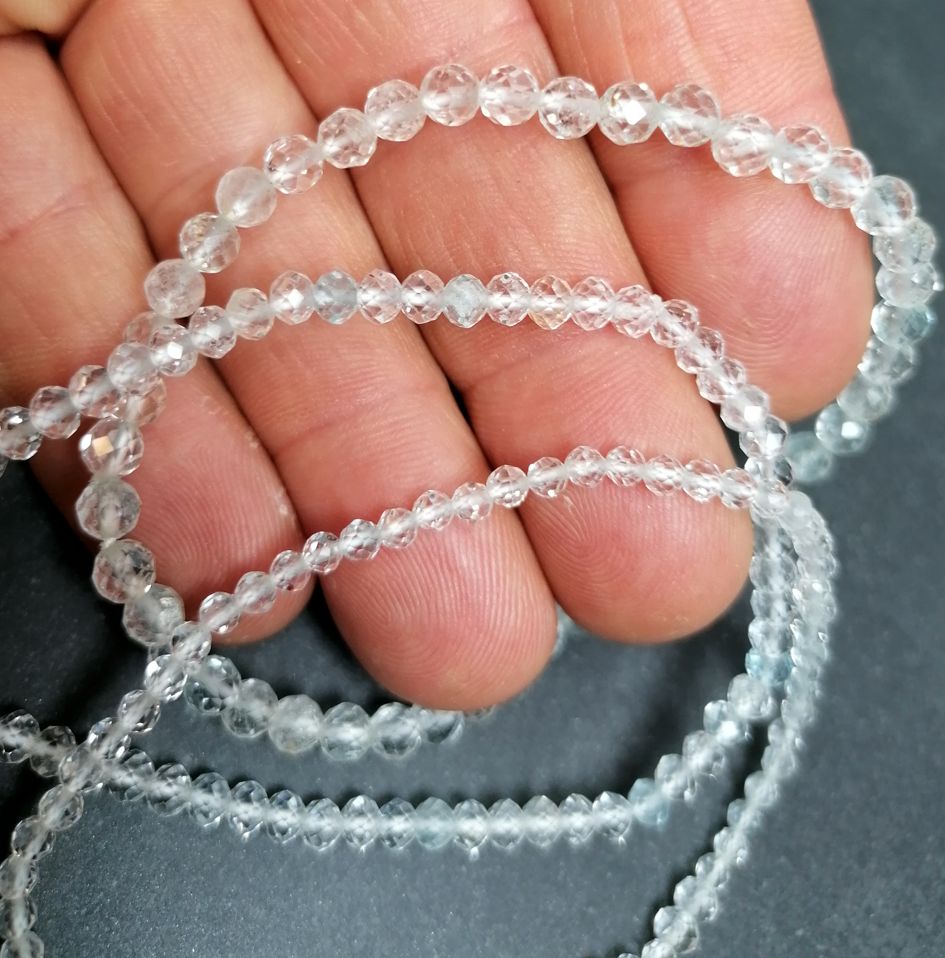 Klar Topas Armband  -  fasettslipade  Pärlor - 2