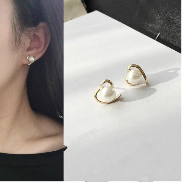 Örhängen "Pearls & Hearts" med 18K Guldplätering - 2