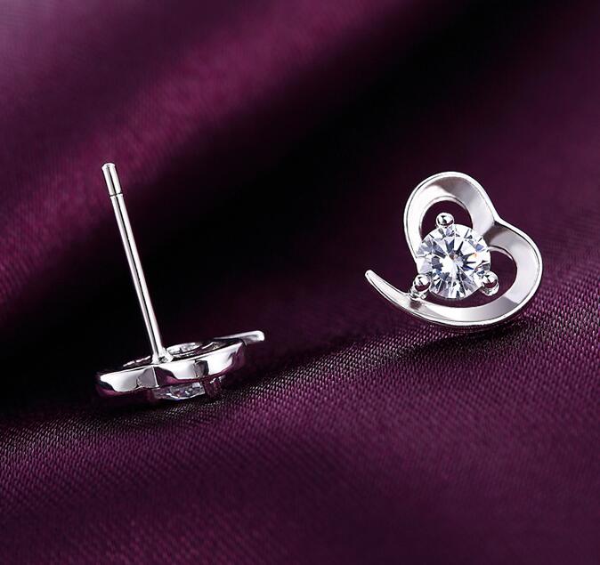 Örhängen "Crystal Hearts" med 925 Sterling Silverplätering - 4