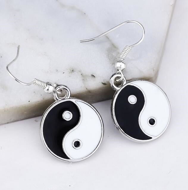 Örhängen "Ying & Yang" med 925 Sterling Silverplätering - 3