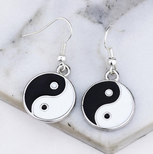 Örhängen "Ying & Yang" med 925 Sterling Silverplätering - 2