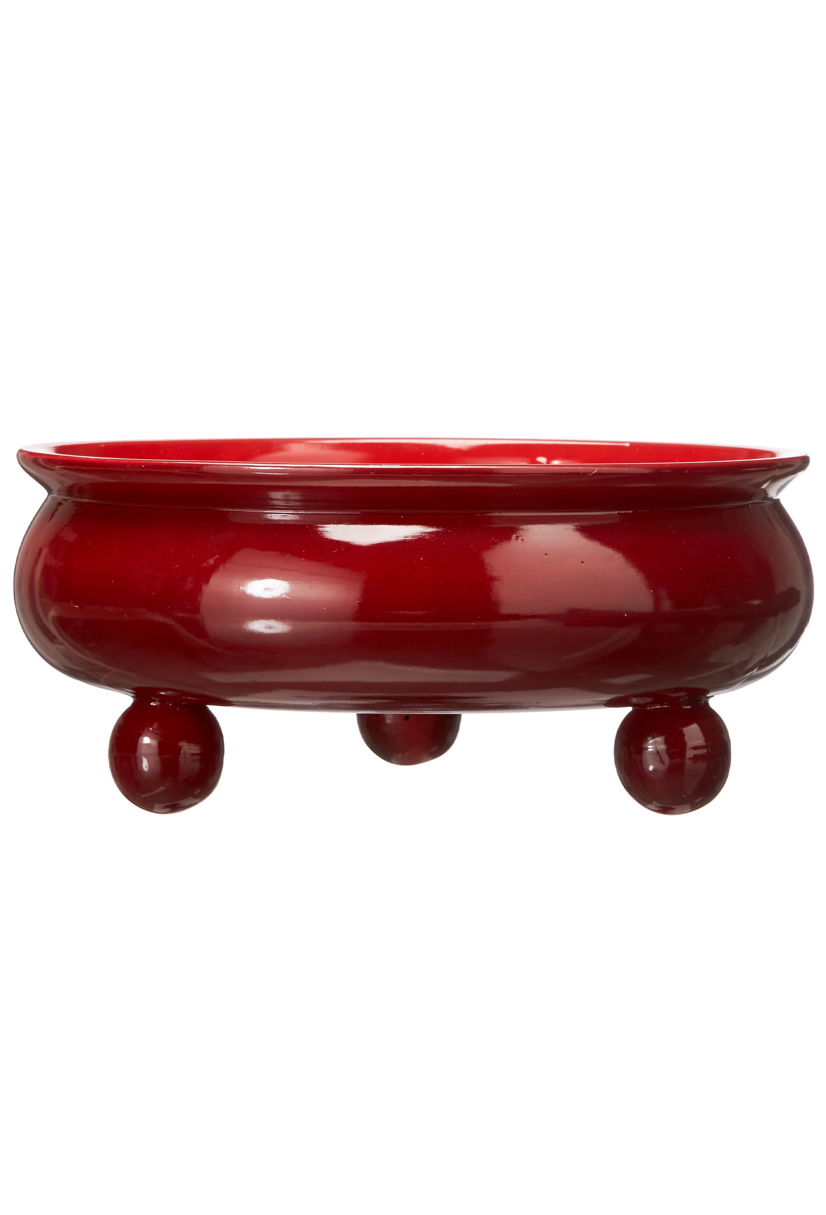 Kruka - Skål med kulfötter - Röd - 27x12 cm - 2