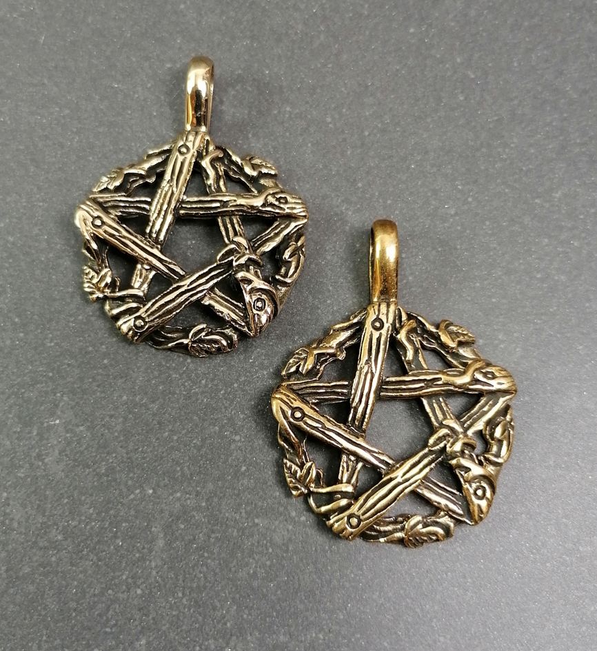 Pentagram i Brons - Vävda grenar