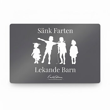 Varningsskylt lekande barn