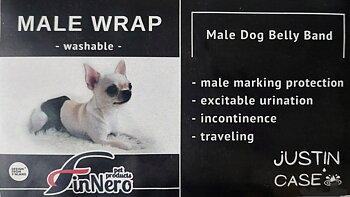 FinNero JustinCase Male Dog Wrap Svart