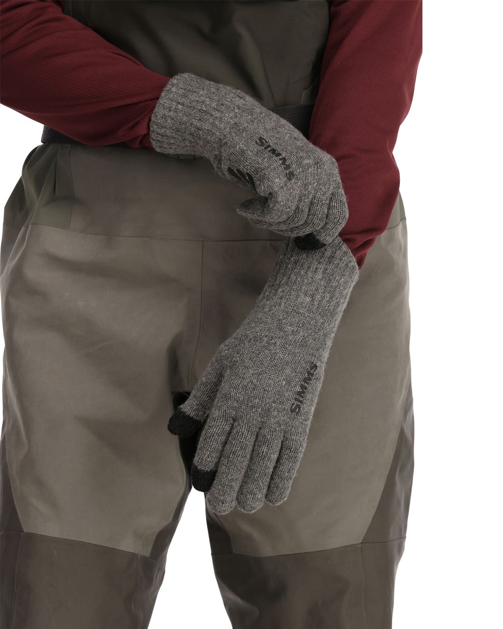 Simms Wool Full Finger Glove Steel - 5