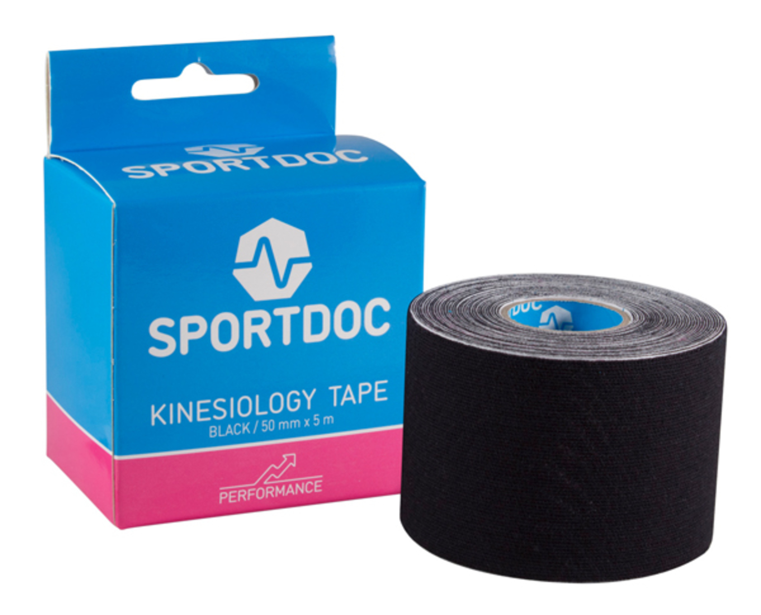 Kinesiotejp 50mm x 5m Svart, Styck eller kartong, SportDoc