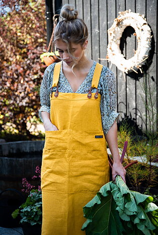 ZW  Lina  linnen apron -  Yellow ochre