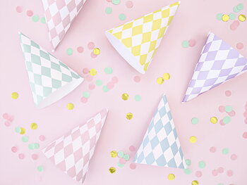 Partyhattar Pastell 6-pack