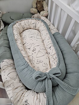 Tyg utsida Algot grön muslin