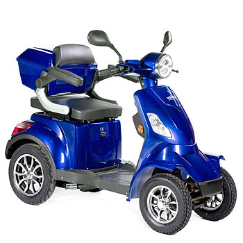 Promenadscooter bäst i test även kallad  permobil eller promenadskoter blå 1000W fyrhjulig promenadscooter Faster