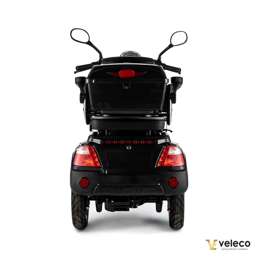 Promenadscooter bäst i test även kallad permobil eller promenadskoter svart 1000W fyrhjulig promenadscooter Faster bakifrån