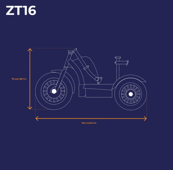 Gåscooter Foldbar Svart ZT16  - 26