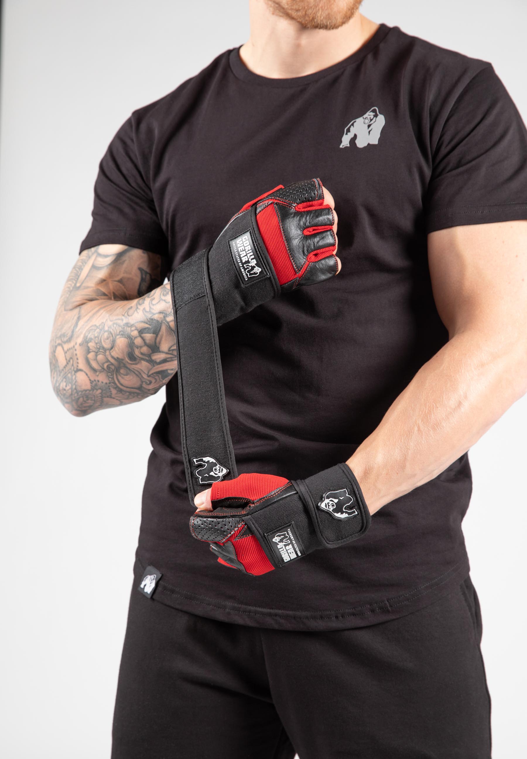 Dallas Wrist Wraps Gloves, black/red - 6