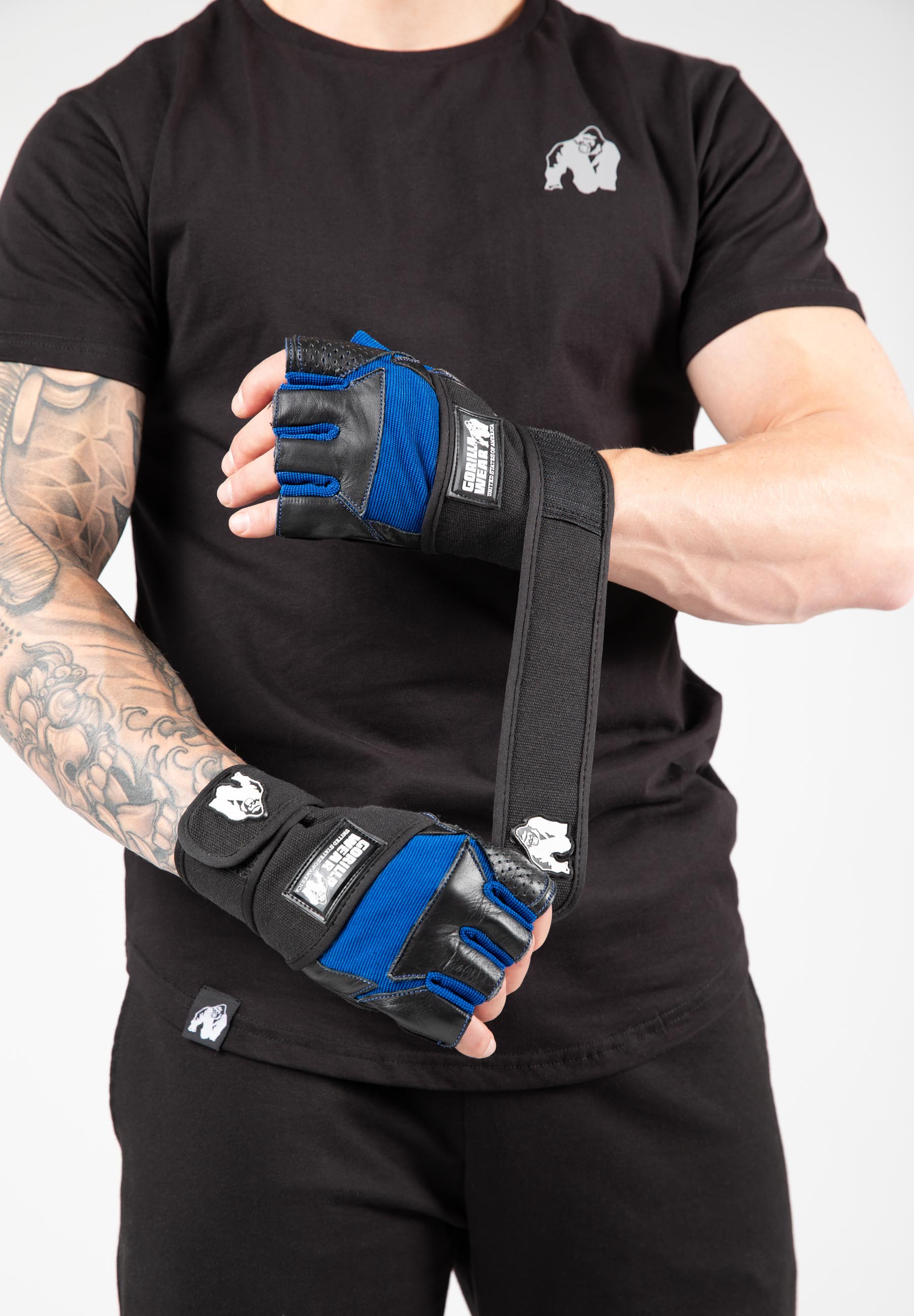 Dallas Wrist Wraps Gloves, black/blue - 6