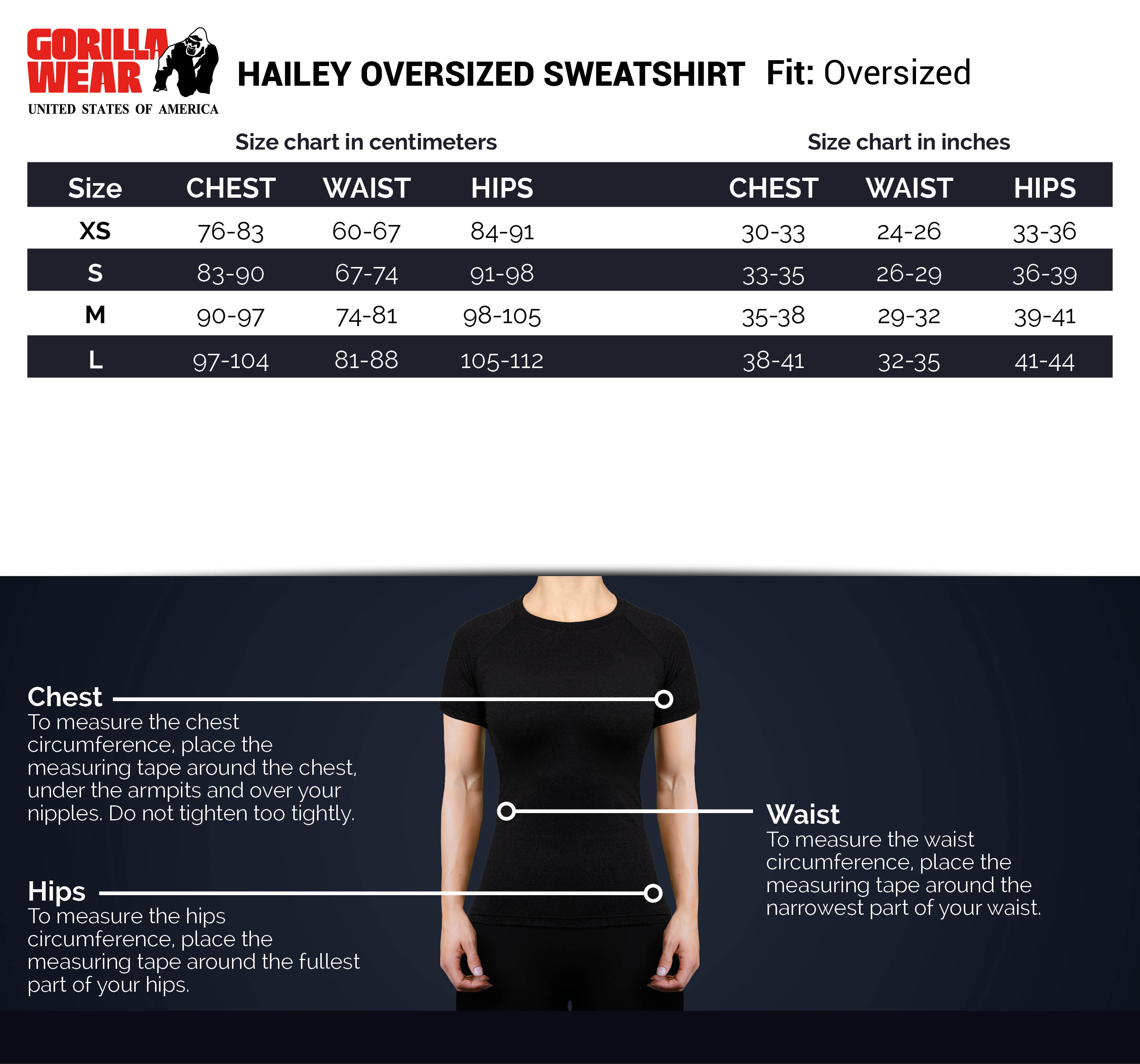 Hailey Oversized Sweatshirt - Black Gorilla Wear