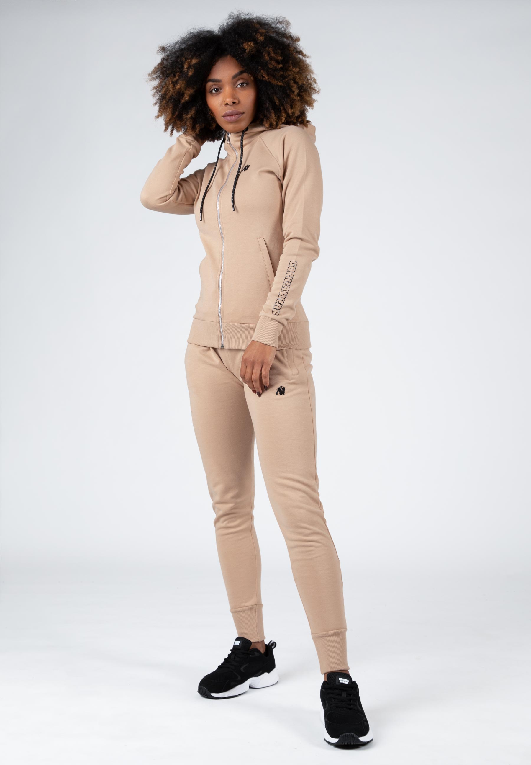 Marion Zipped Hoodie, beige - 8