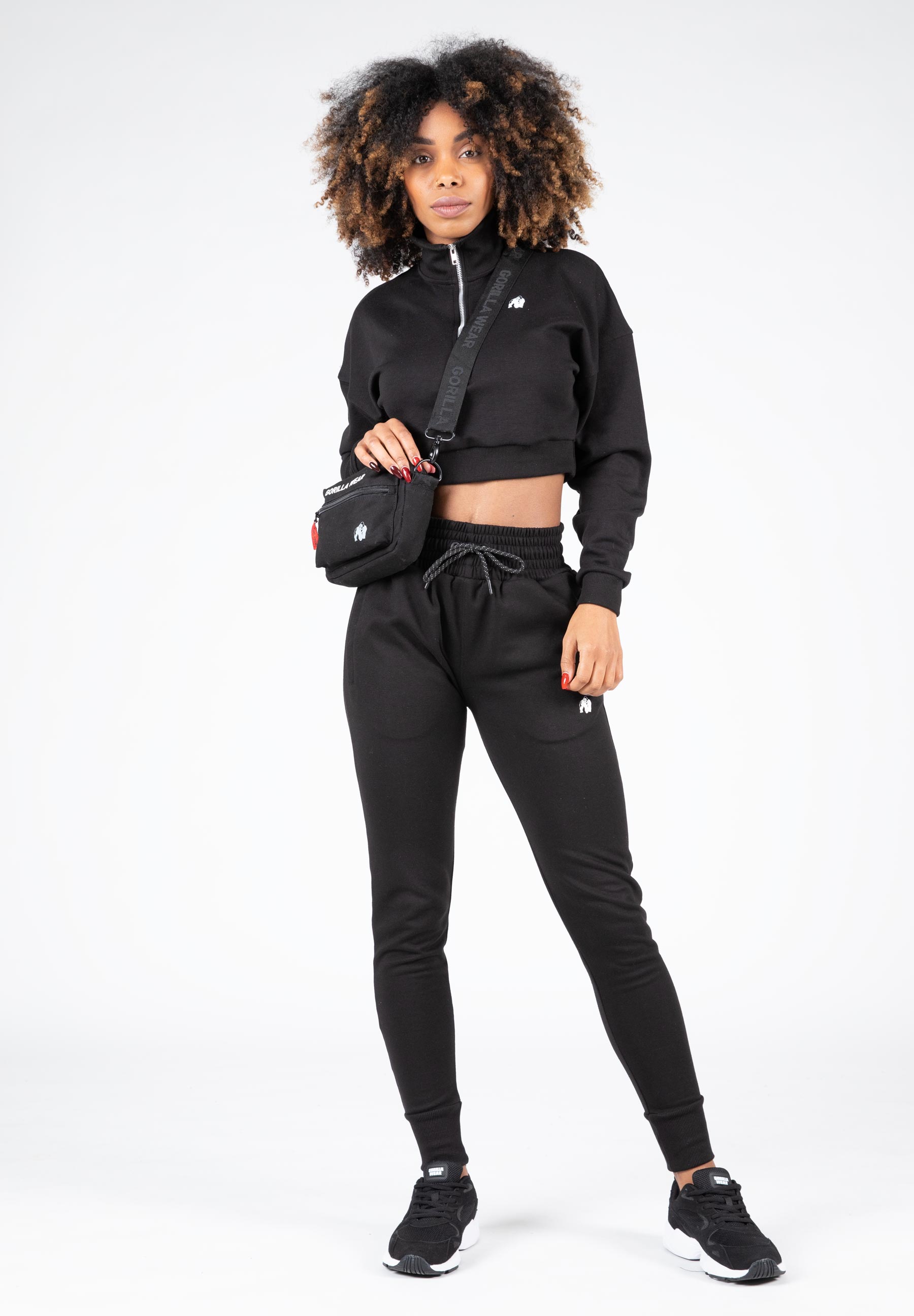 Ocala Cropped Half-Zip Sweatshirt, black - 7