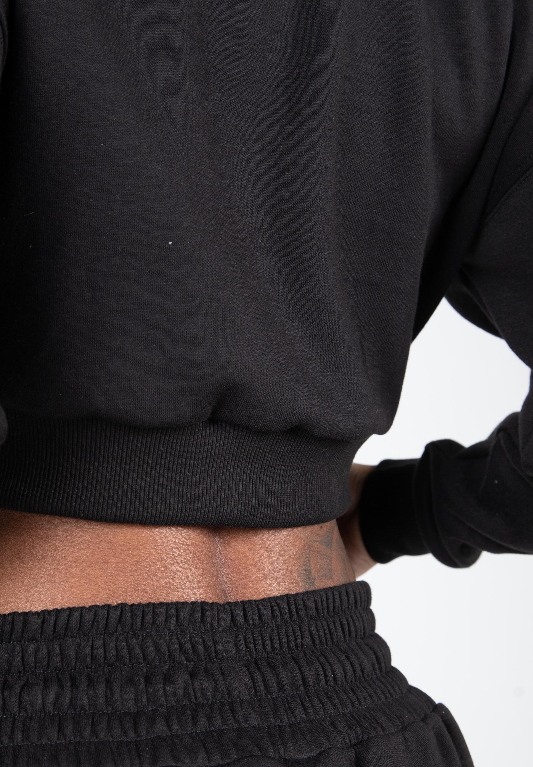 Ocala Cropped Half-Zip Sweatshirt, black - 9
