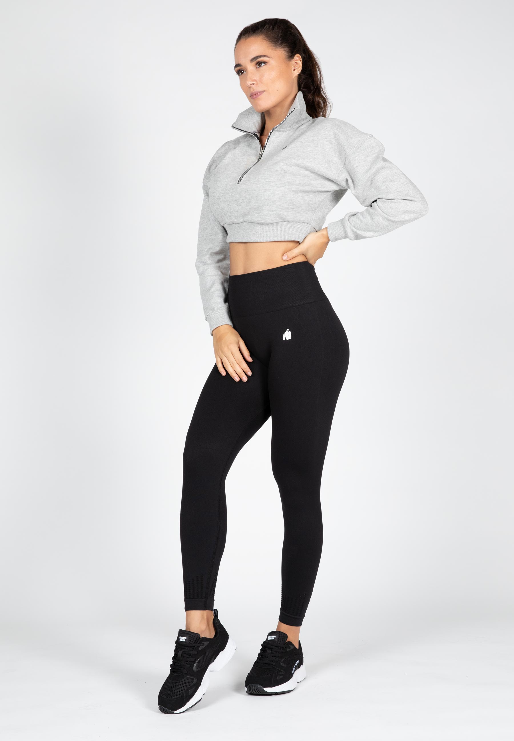 Ocala Cropped Half-Zip Sweatshirt, grey - 10