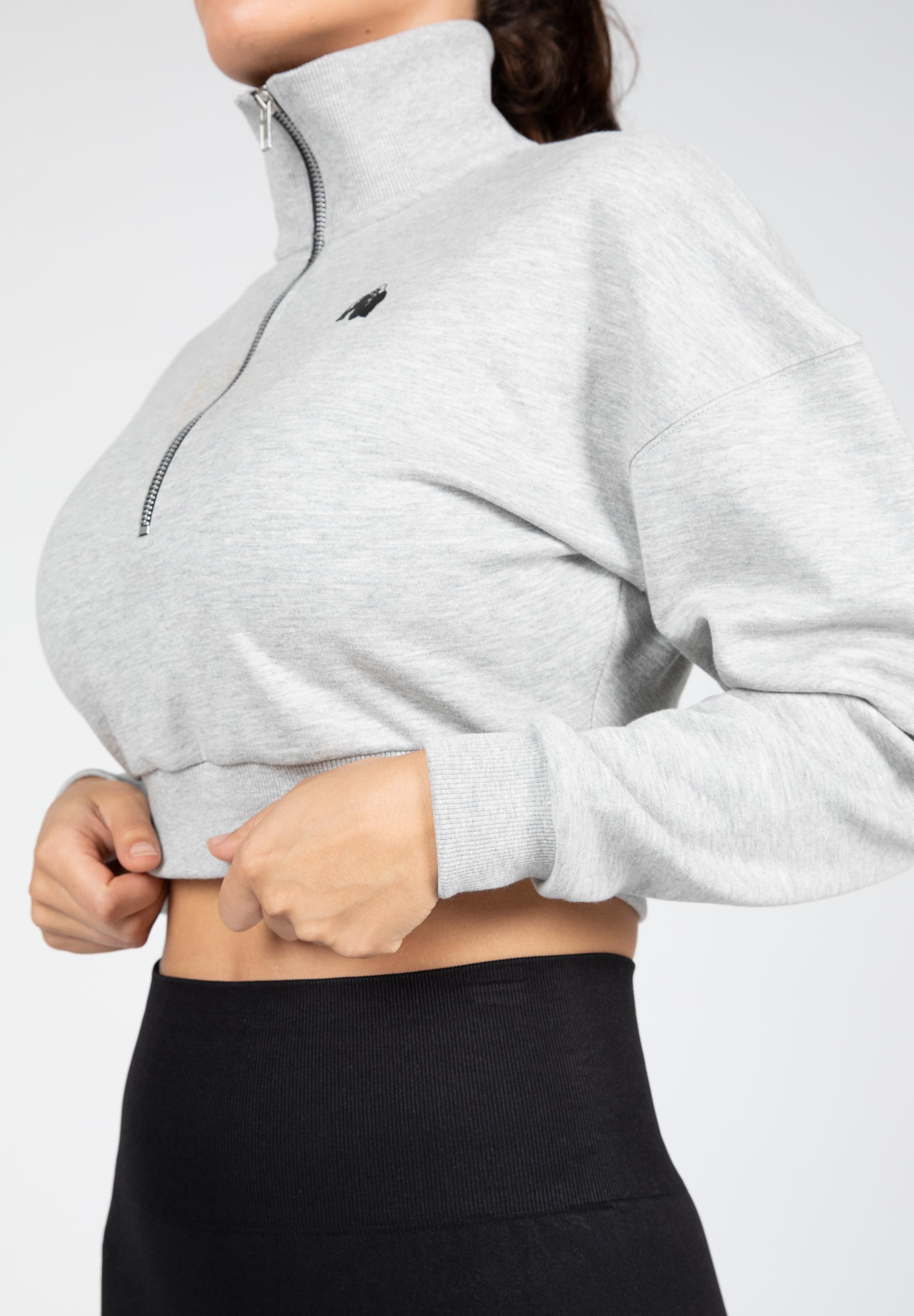 Ocala Cropped Half-Zip Sweatshirt, grey - 7