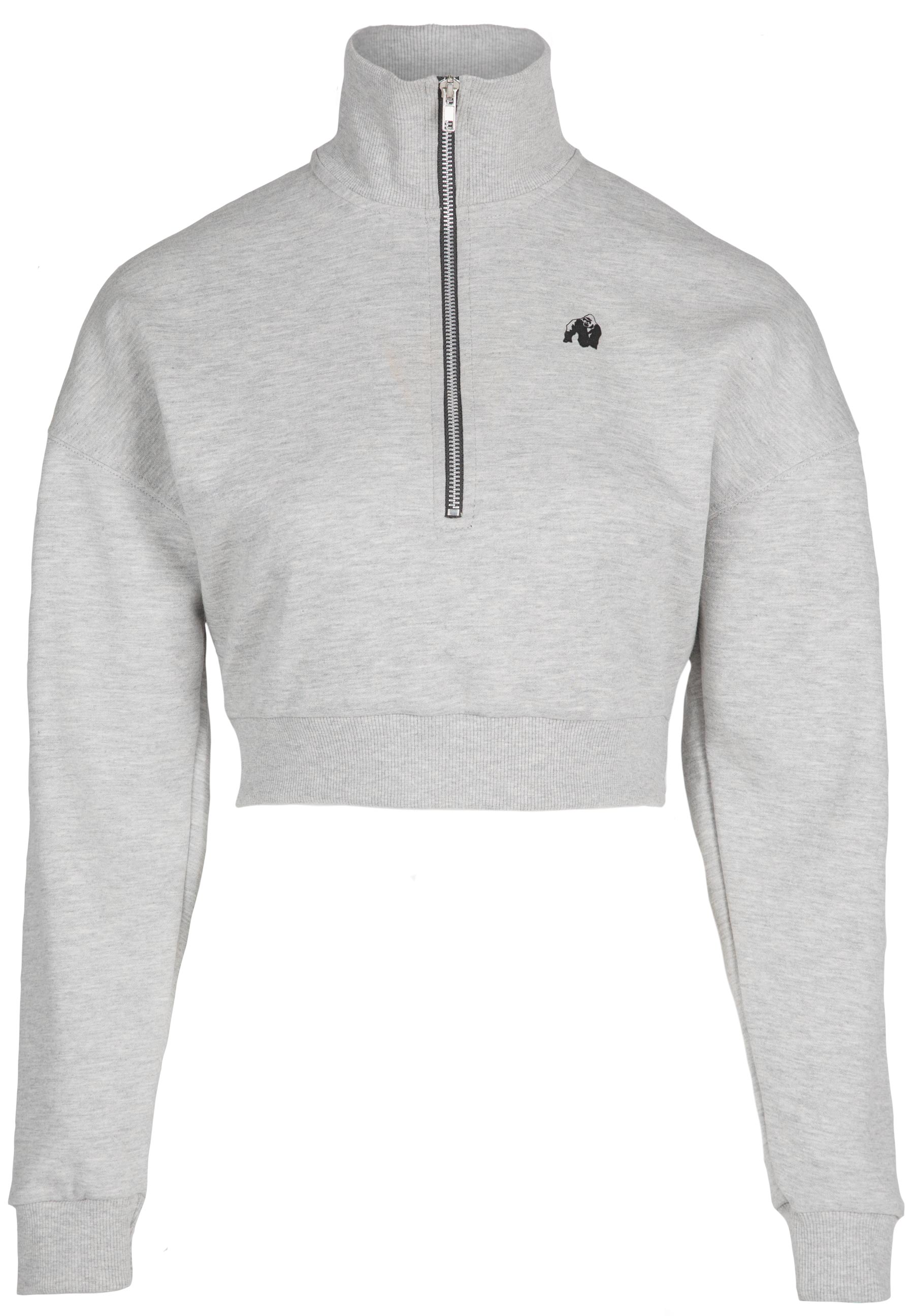 Ocala Cropped Half-Zip Sweatshirt, grey - 4
