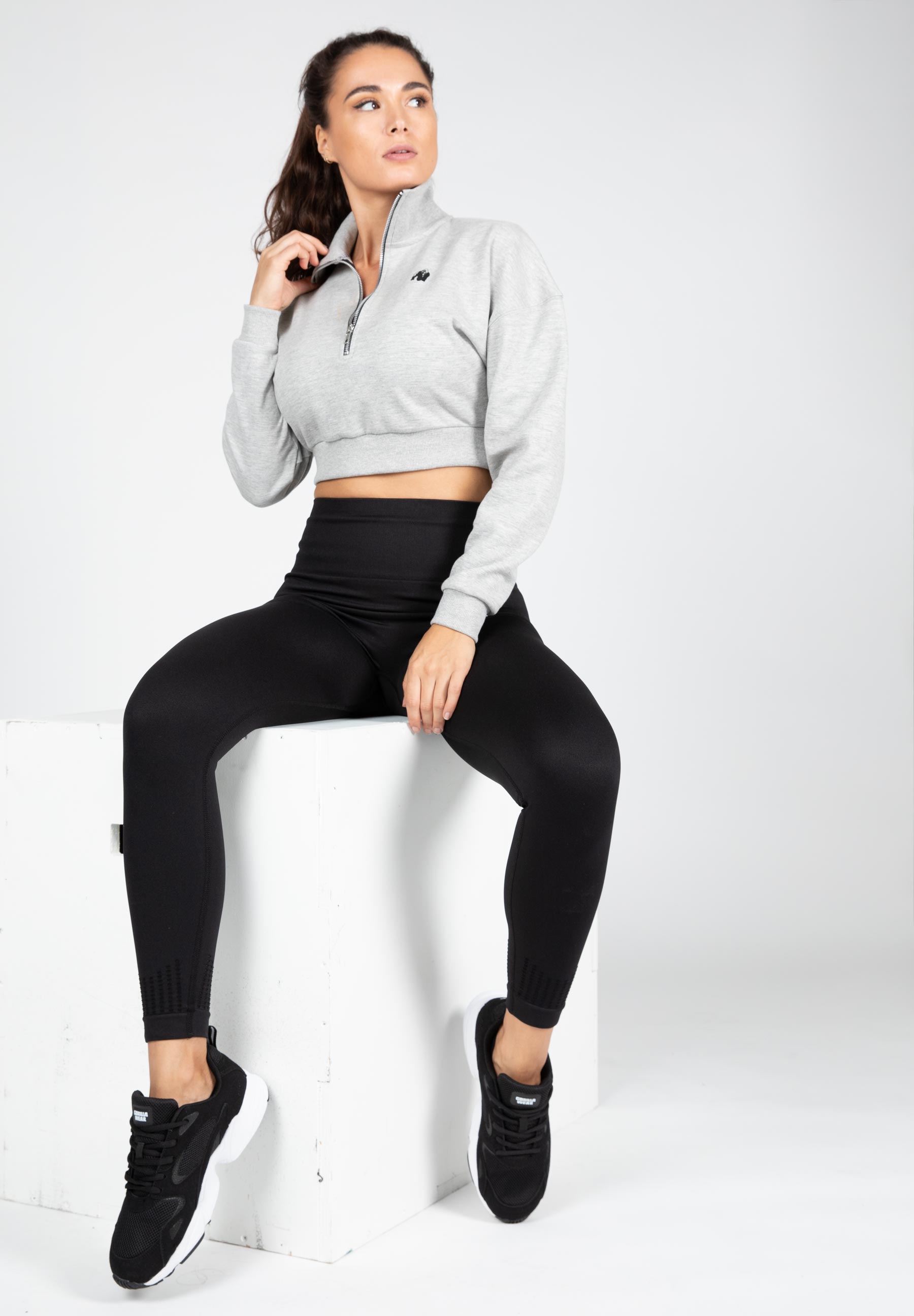 Ocala Cropped Half-Zip Sweatshirt, grey - 8