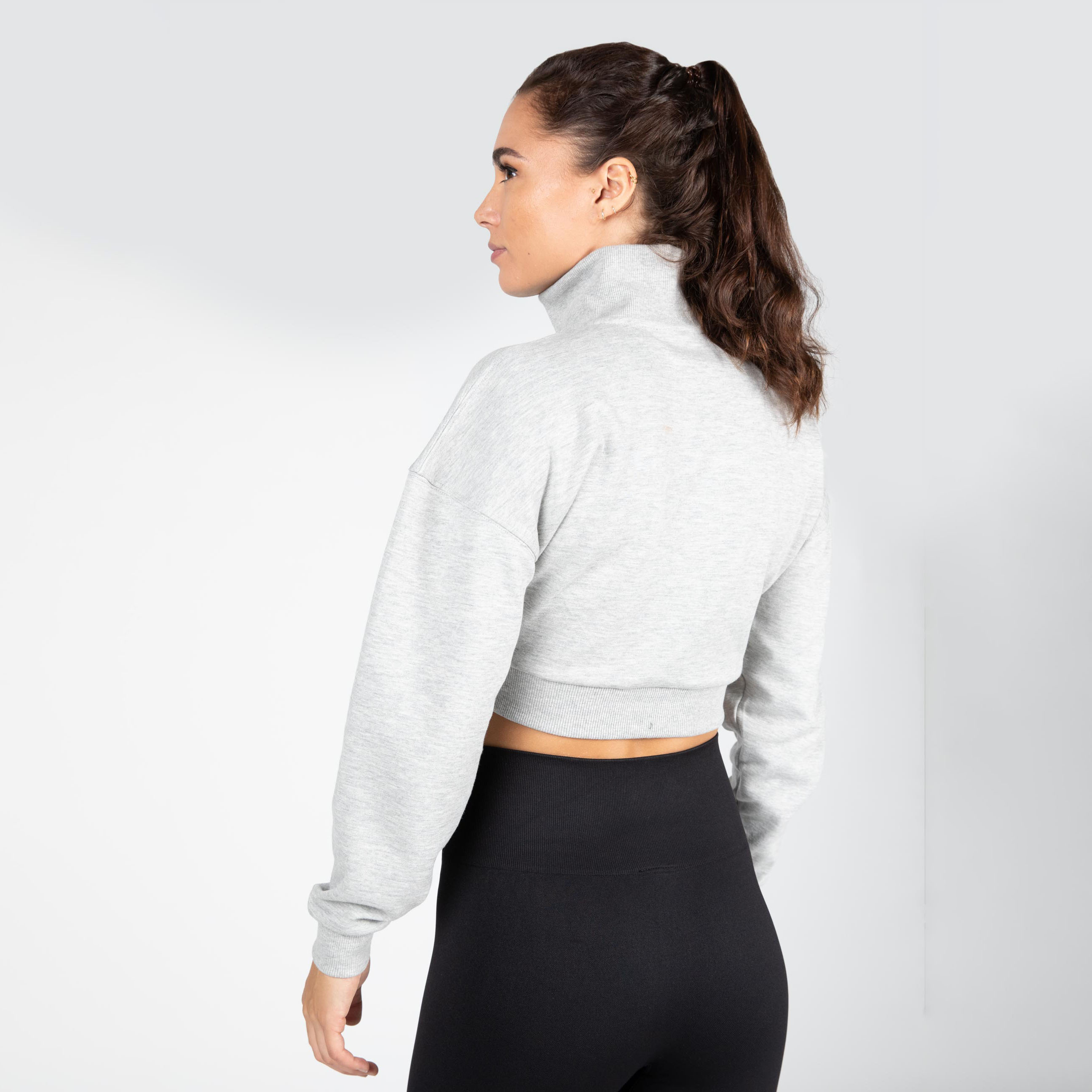 Ocala Cropped Half-Zip Sweatshirt, grey - 2