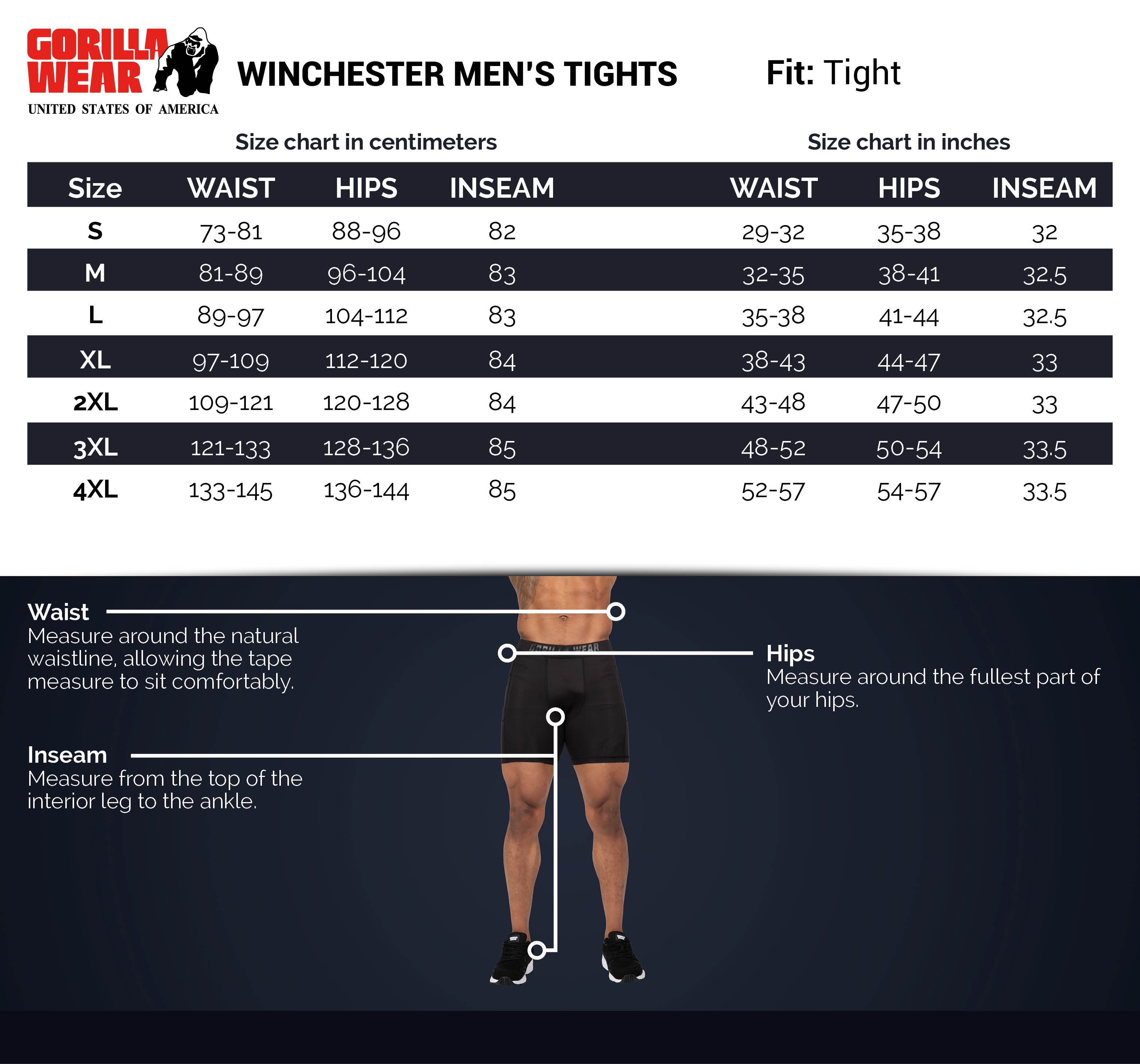 Winchester Men's Tights, black - 3