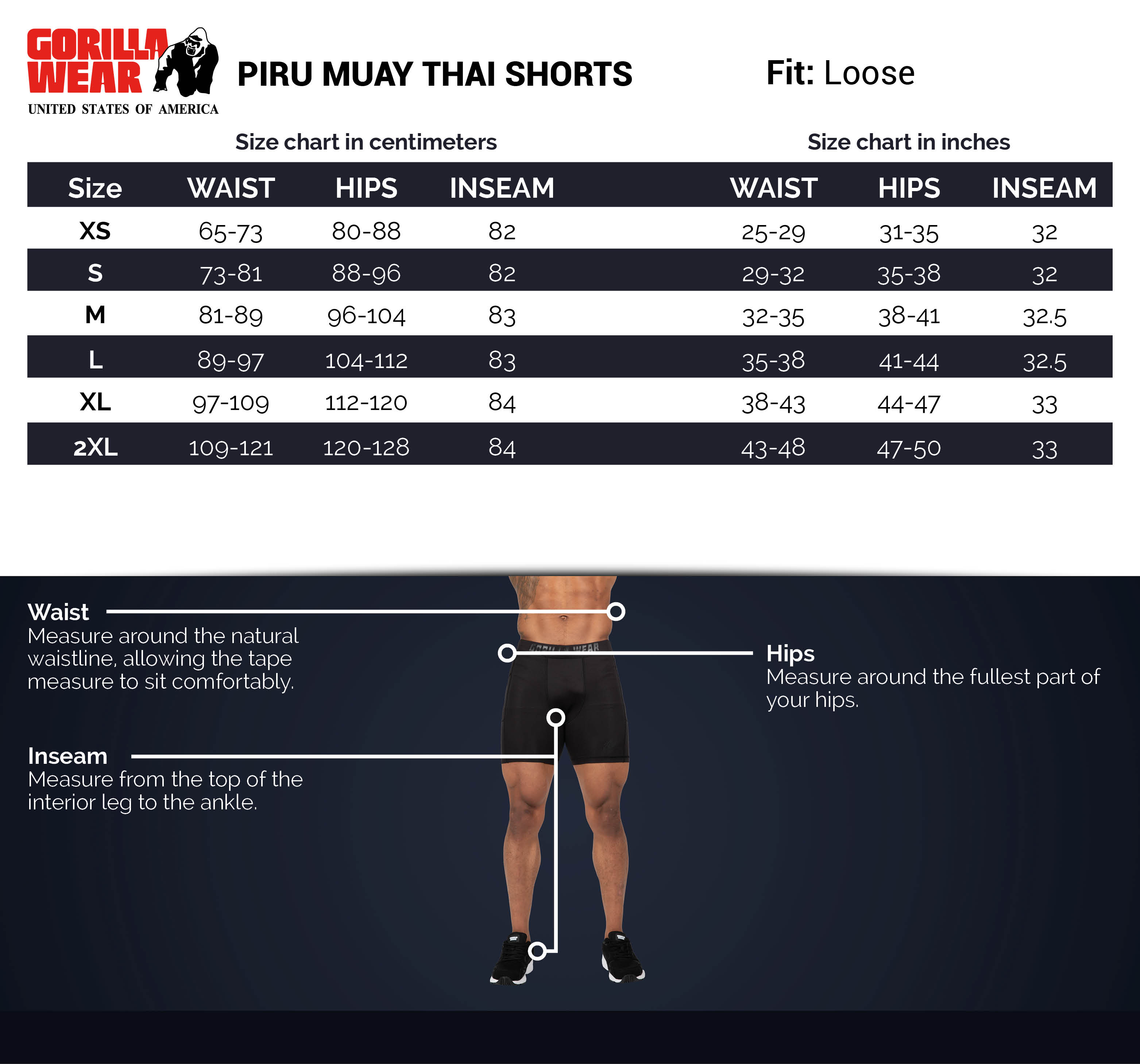 Piru Muay Thai Shorts, black - 3