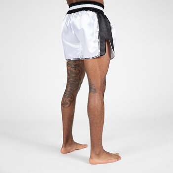 Piru Muay Thai Shorts, white/black