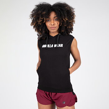 Virginia Sleeveless Hoodie, black